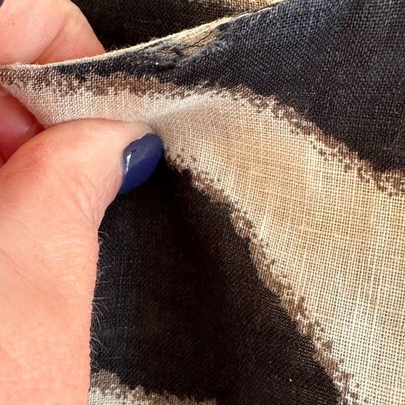 Banana Republic Zebra Print 100% Linen Career Back Zip Dress with Pleats Sz 4 - Picture 6 of 12